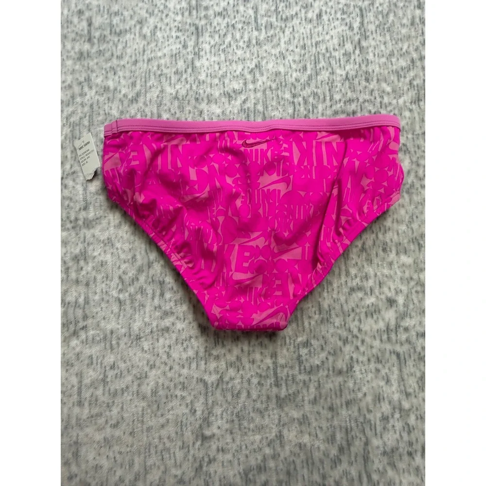 Nike‎ Girls Pink Logo Print Bikini Swim Bottom NESSE721 Size XL Kids